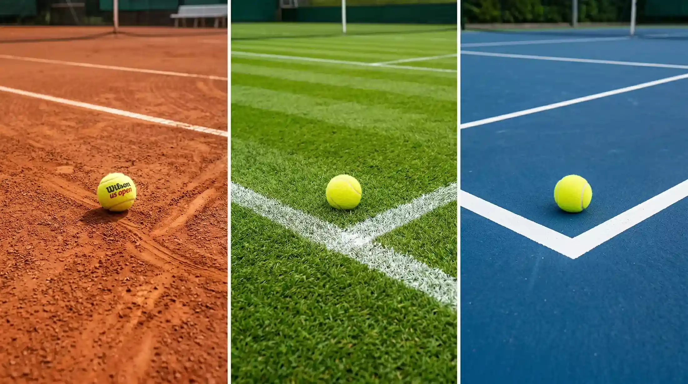 Vergleich der drei Tennisbeläge Sand, Rasen und Hartplatz für die Wettanalyse